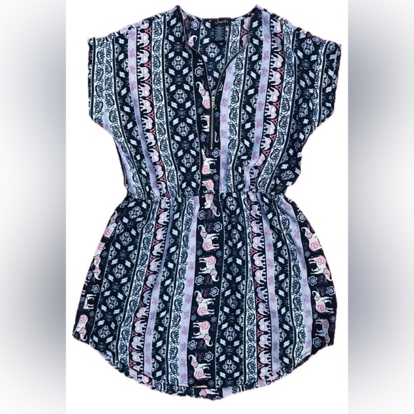 Justify Dresses & Skirts - Elephant Mini Dress Juniors Large Boho Hippie Southwestern Whimsical Playful